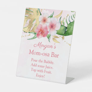 Tropical Summer Floral Baby Dusche Momosa Bar Sign Sockelschild