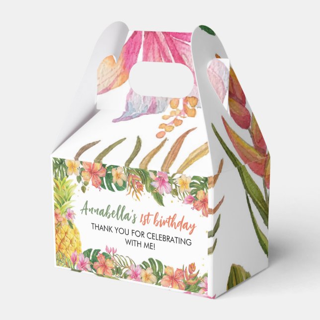 Tropical Summer Floral Birthday Fevor Box Geschenkschachtel (Vorderseite)