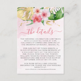 Tropical Summer Floral Wedding Card Begleitkarte