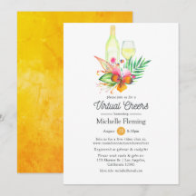 Tropical Summer Floral Wine Virtual Brautparty