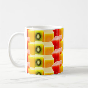 Tropical Summer Fruit - 3D Kiwi, Watermelon & Mel Kaffeetasse