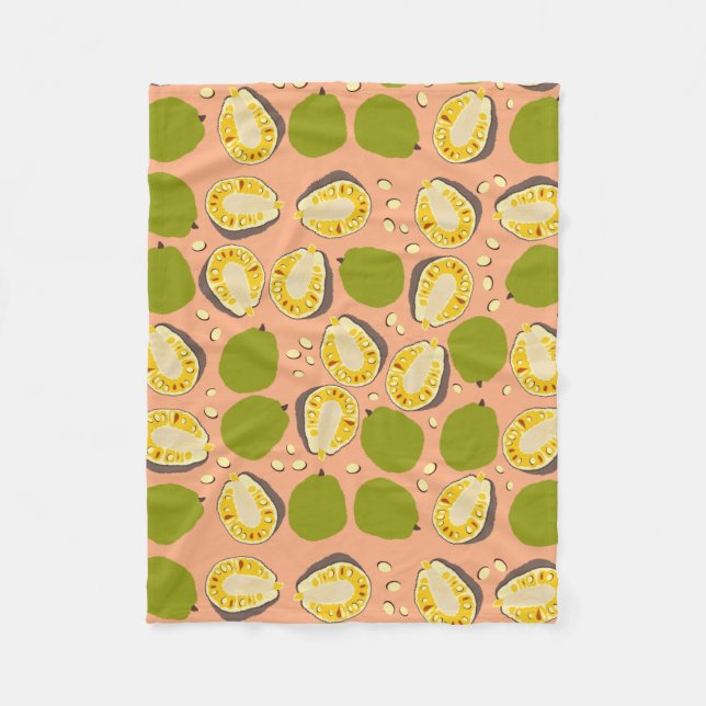 Tropical Summer Jackfruits Pattern - Exotic Frucht Fleecedecke (Vorderseite)