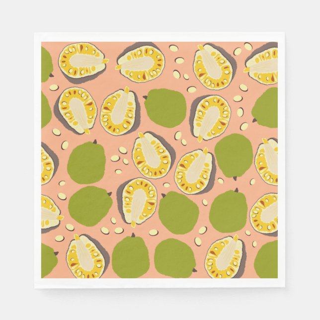 Tropical Summer Jackfruits Pattern - Exotic Frucht Serviette (Vorderseite)
