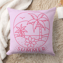 Tropical Summer Line-Art Kissen