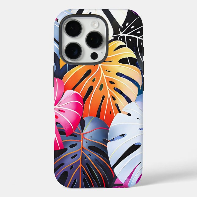 Tropical Summer Monstera Blätter Case-Mate iPhone Hülle (Rückseite)