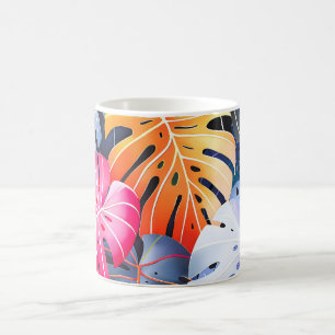 Tropical Summer Monstera Blätter Kaffeetasse