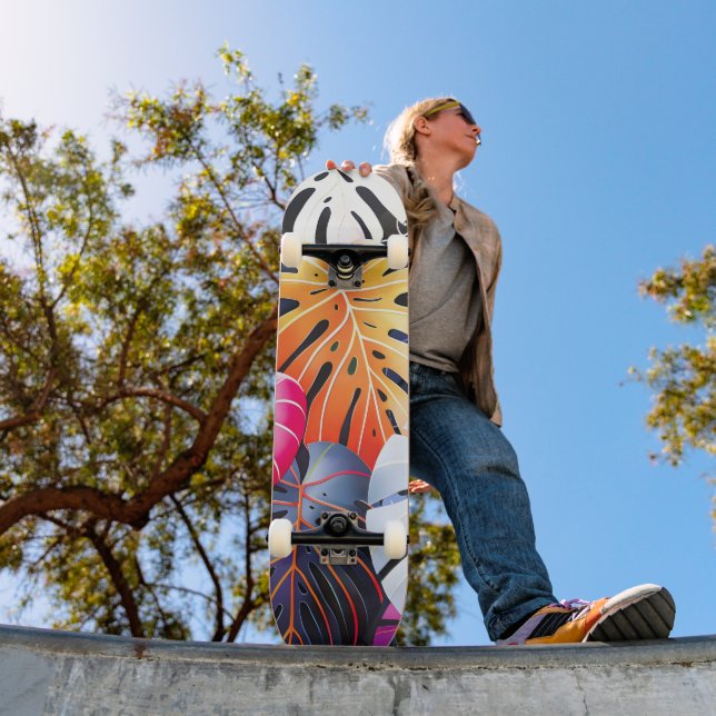 Tropical Summer Monstera Blätter Skateboard (Außenbereich 1)