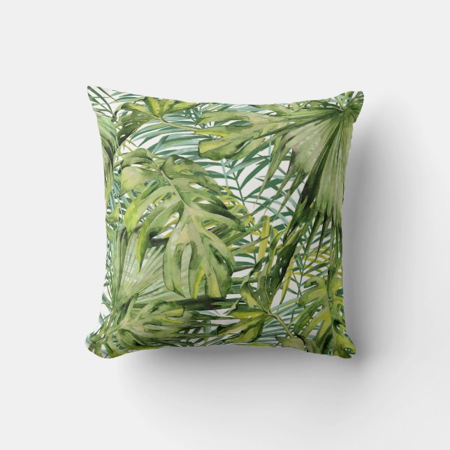 Tropical Summer Palm Tree Cushion Kissen (Vorderseite)