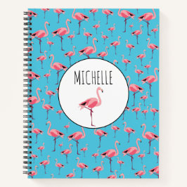 Tropical Summer Pink Flamingo Muster Notebook Notizbuch