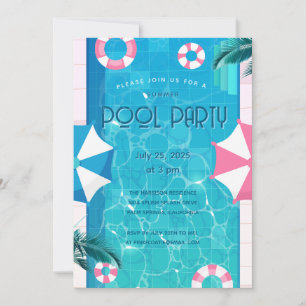 Tropical Summer Pool Party Einladung