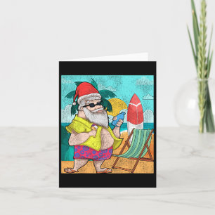 Tropical Summer Santa Claus Funny Hawaiian Christm Karte