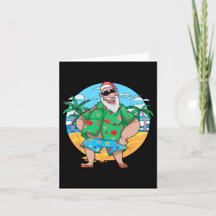 Tropical Summer Santa Claus Palm Tree Weihnachten  Karte