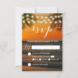 Tropical Summer Sunset Beach Hochzeit UAWG RSVP Karte
