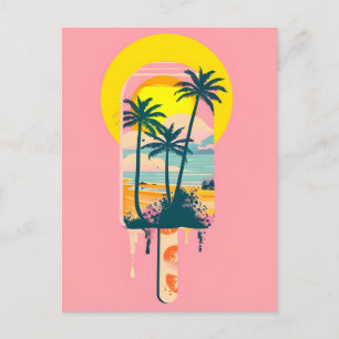 Tropical Summer Sunset Süßigkeiten Paradies Feiertagspostkarte