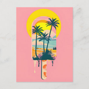 Tropical Summer Sunset Süßigkeiten Paradies Feiertagspostkarte