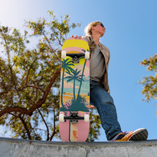 Tropical Summer Sunset Süßigkeiten Paradies Skateboard