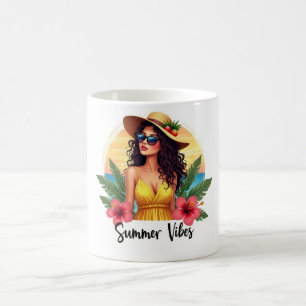Tropical Summer Vibes Mode Mädchen Tasse
