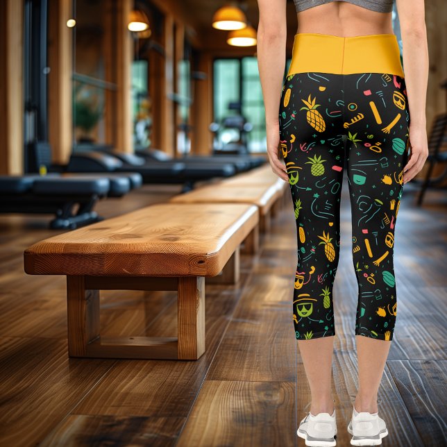 Tropical Summer Vibes Pattern - Fun und farbenfroh Capri Leggings (Von Creator hochgeladen)