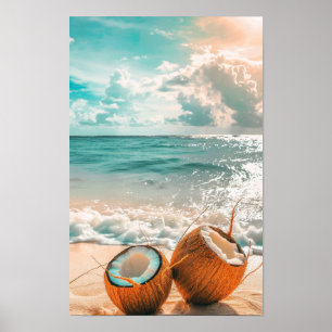 Tropical Summer Vibes Poster - Beachszene mit Co