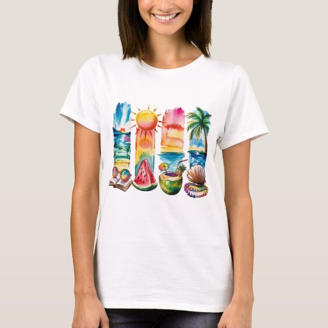 Tropical Summer Vibes - Retro Beach Shirt (Vorderseite)