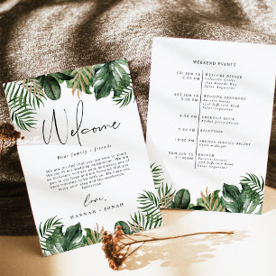 Tropical Summer Wedding Program Welcome Bag Card Einladung