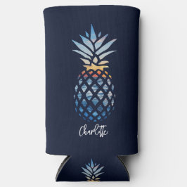 Tropical Sunset Beach Ananas Personalisiert Selters Dosenkühler