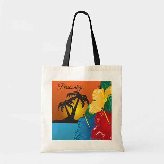 Tropical Sunset Beach Bag Tragetasche (Vorne)