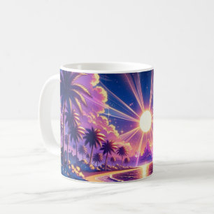 Tropical Sunset Beach Fantasy Malerei Kaffeetasse
