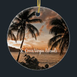 Tropical Sunset Beach Palm Trees USVI Keramik Ornament<br><div class="desc">Tropical Sunset Beach Palm Trees USVI Keramik Ornament - diese romantische Landschaft wurde in Cane Bay in St. Croix US Jungfrau Islands fotografiert. Ich Liebe, wie der Sonnenuntergang, die Palmen und die Hügel zusammenkommen, um ein entspannendes Sonnenuntergangsfoto zu machen. Ich hoffe, es bringt eine entspannende und friedliche Ergänzung zu Ihrem...</div>