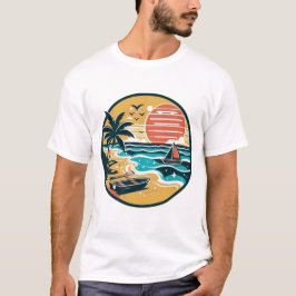 Tropical Sunset Beach Paradise T-Shirt