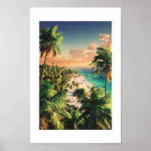 Tropical Sunset Beach - Vibrannte Küstenart Poster