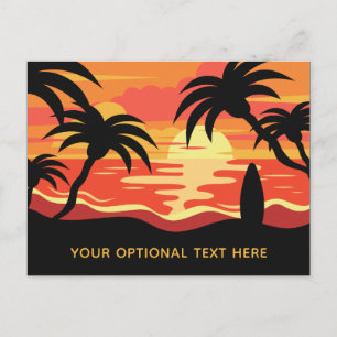 Tropical Sunset benutzerdefinierte Textpostkarte Postkarte