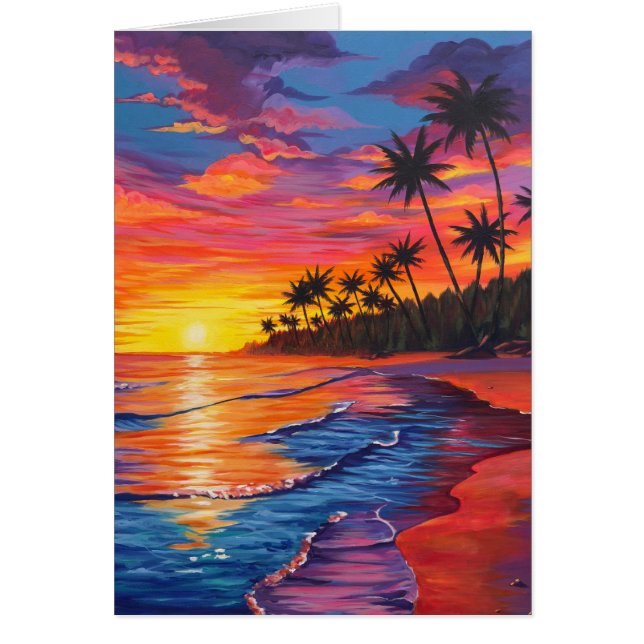 Tropical Sunset Blank Card (Vorne)