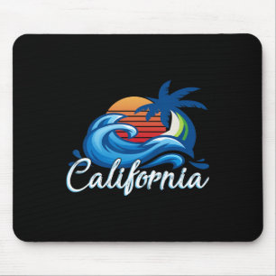 Tropical Sunset Cali Beach Waves Surfen USA Calif Mousepad