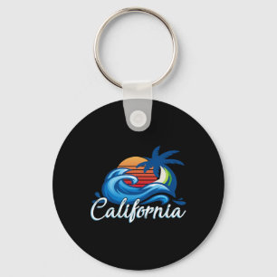 Tropical Sunset Cali Beach Waves Surfen USA Calif Schlüsselanhänger