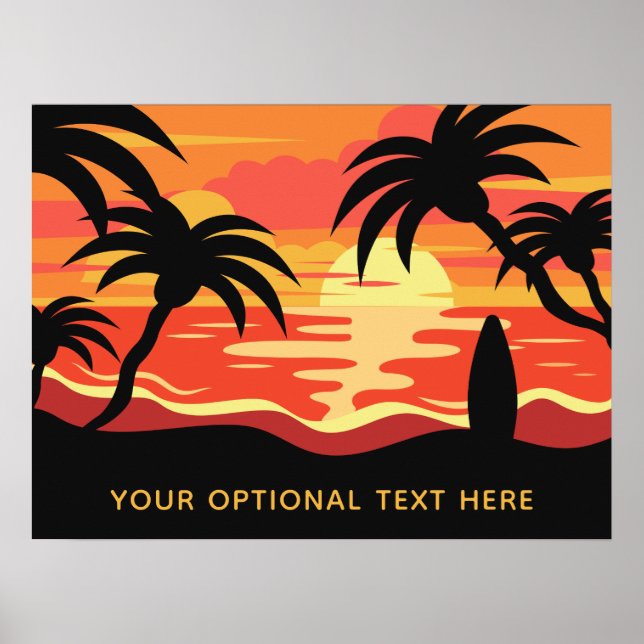 Tropical Sunset Custom Text Poster (Vorne)