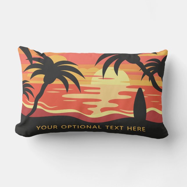 Tropical Sunset Custom Text throw Kopfkissen Kissen Für Draußen (Vorderseite)