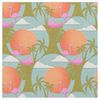Tropical Sunset Flamingo Stoff