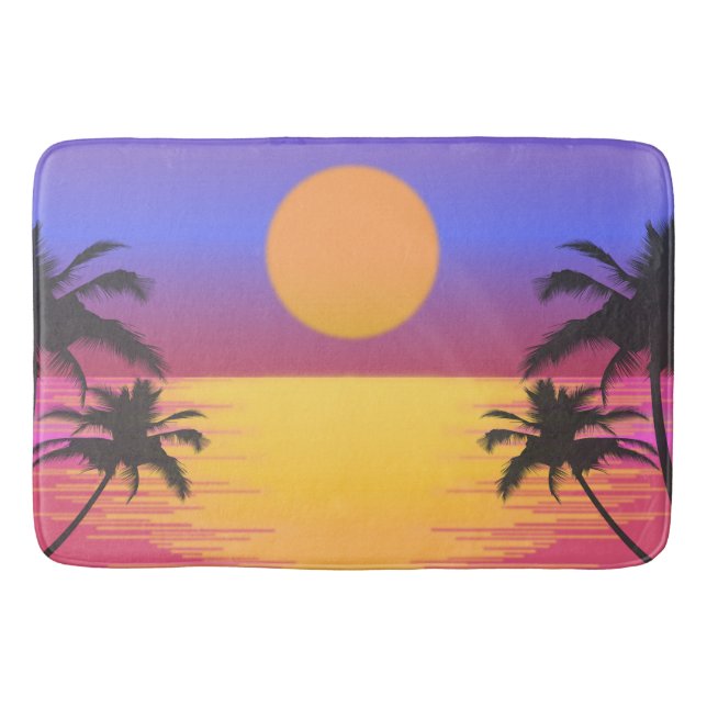 Tropical Sunset Graphic Badematte (Vorderseite)