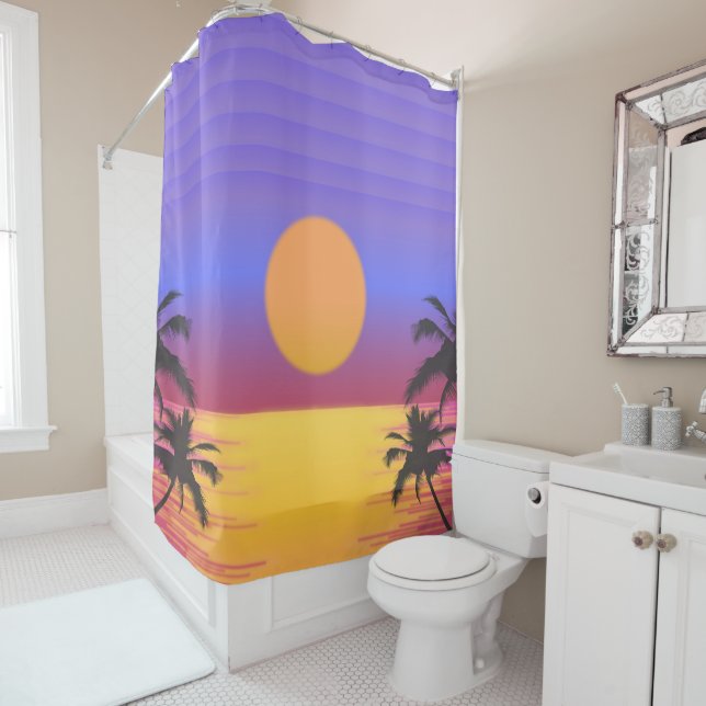 Tropical Sunset Graphic Duschvorhang (Beispiel)