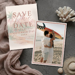 Tropical Sunset Island Beach Photo Wedding Save The Date