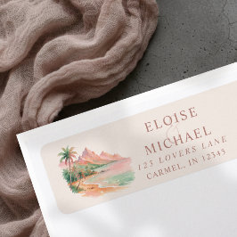 Tropical Sunset Island Beach Watercolor Wedding