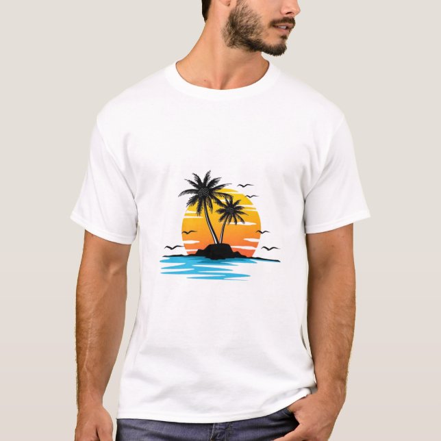 Tropical Sunset Island Summer T - Shirt - Relaxen  (Vorderseite)