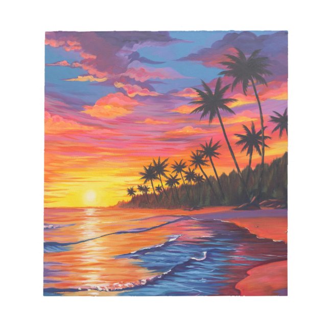 Tropical Sunset Notepad Notizblock (Vorderseite)