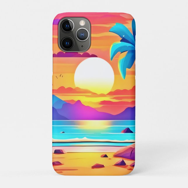 Tropical Sunset Oasis Case-Mate iPhone Hülle (Rückseite)