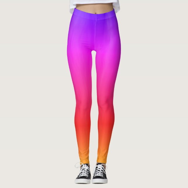 Tropical Sunset Ombré Leggings (Vorderseite)