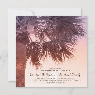 Tropical Sunset Palm Tree Beach Einladung zur Hoch
