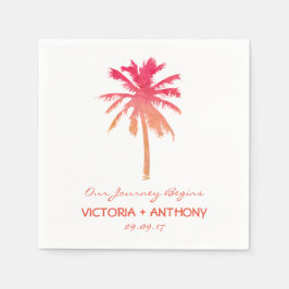 Tropical Sunset Palm Tree Beach Hochzeit Serviette