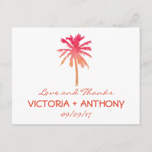 Tropical Sunset Palm Tree Beach Hochzeit Vielen Da Postkarte