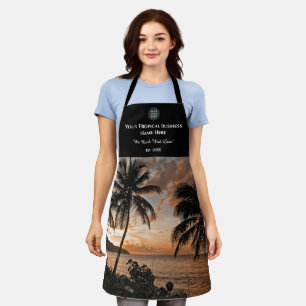 Tropical Sunset Palm Trees Business Custom Schürze